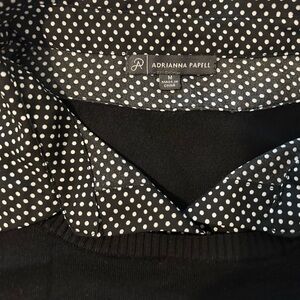 Adrianna Papell Black and White Polka Dot Blouse